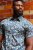 Kam Jeans 6061 Hibiscus Floral Print Short Sleeve Shirt Midnight Blue - Overhemden - Overhemden Grote Maten Heren