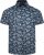 Kam Jeans 6061 Hibiscus Floral Print Short Sleeve Shirt Midnight Blue - Overhemden - Overhemden Grote Maten Heren
