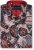 Kam Jeans 6062 Skull And Roses Print Short Sleeve Shirt Black - Overhemden - Overhemden Grote Maten Heren