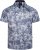 Kam Jeans 6063 Summer Print Short Sleeve Shirt Blue - Overhemden - Overhemden Grote Maten Heren