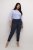 Kaffe Curve Leana Chino Broek 7/8 Middernacht Marineblauw - Jeans & Broeken in Grote Maten – Plus Size - 