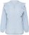 Kaffe Curve Lenia Flounce Shirt Powder Blue Stripe - Blouseshirts - 