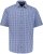 JP1880 Short Sleeve Check Print Traditional Shirt Blue - Overhemden - Overhemden Grote Maten Heren