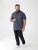 D555 Melrose Navy Icon AOP Button Down Collar Short Sleeve Navy - Shirts met korte mouwen - Grote Maten Overhemden Korte Mouw