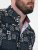 D555 Rick Geometric Print Short Sleeve Shirt Navy - Overhemden - Overhemden Grote Maten Heren