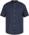 North Latitude 61109 Korte Mouw Overhemd met Staande Kraag Marineblauw - Overhemden - Overhemden Grote Maten Heren