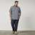 North Latitude 61114 Jersey Overhemd met All-Over Print Marineblauw - Overhemden - Overhemden Grote Maten Heren