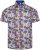 Kam Jeans 6060 Palm Tree and Surf Boards Short Sleeve Shirt White - Overhemden - Overhemden Grote Maten Heren