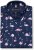 Kam Jeans 6068 Flamingo Short Sleeve Shirt Navy - Overhemden - Overhemden Grote Maten Heren