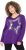 Ulla Popken Sequined Star Rolled Edge Sweater Dark Purple - Sweaters & hoodies - 