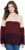 Ulla Popken Cable Knit Block Stripe V-Neck Sweater Dark Ruby - Sweaters & hoodies - 
