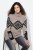 Ulla Popken Aztec Pattern Turtleneck Sweater Pebble Grey - Sweaters & hoodies - Warme Sweatshirts, Hoodies & Truien