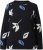 Ulla Popken Eco Cotton Leaf Pattern Long Sleeve Sweater Black - Sweaters & hoodies - 