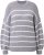 Ulla Popken Oversized Striped Balloon Sleeve Sweater Grey Melange - Sweaters & hoodies - 