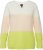 Ulla Popken Block Stripe Long Sleeve V-Neck Sweater Lime Green - Sweaters & hoodies - 
