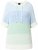 Ulla Popken Block Stripe Hooded Short Sleeve Sweater Mint Green - Sweaters & hoodies - 