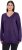 Ulla Popken Soft Fine Knit Pullover V-Neck Sweatshirt Deep Violet - Sweaters & hoodies - 