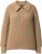 Ulla Popken Two-Tone Mixed Knit Troyer Collar Sweater Caramel - Sweaters & hoodies - 
