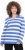 Ulla Popken Striped Polo Collar Long Sleeve Sweater Aegean Blue - Sweaters & hoodies - 
