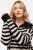 Ulla Popken Striped Troyer Collar Sweater Black - Sweaters & hoodies - Warme Sweatshirts, Hoodies & Truien