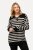 Ulla Popken Striped Troyer Collar Sweater Black - Sweaters & hoodies - Warme Sweatshirts, Hoodies & Truien