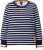Ulla Popken Striped Drawstring Hem Sweatshirt Navy - Sweaters & hoodies - 