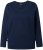 Ulla Popken Stripe Panel Long Sleeve V-Neck Sweatshirt Navy - Sweaters & hoodies - 