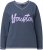 Ulla Popken Houston Textured Lettering Sweatshirt Navy - Sweaters & hoodies - 