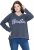 Ulla Popken Houston Textured Lettering Sweatshirt Navy - Sweaters & hoodies - 