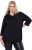 Ulla Popken Decorative Chain Collar Sweatshirt Black - Sweaters & hoodies - 