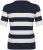 Kaffe Curve Lizzy streepd Trui Midnight/Chalk streep - T-shirts - 