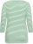 Kaffe Curve Lia Boatneck 3/4 T-Shirt Chalk/Bright Green - Shirts & tops - 