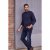 JP1880 Henley T-Shirt Long Sleeve Dark Navy TALL - HERENKLEDING MT-6XLT - Tall Kleding Heren