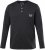 JP1880 T-Shirt Henley Long Sleeve Black TALL - HERENKLEDING MT-6XLT - Tall Kleding Heren