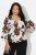 Ulla Popken Rose Print Faux Wrap Top Off-White - T-shirts - 
