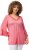 Ulla Popken Trumpet Sleeve Cold Dyed Tee Dark Pink - Bedrukte T-shirts voor dames - 