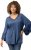 Ulla Popken Trumpet Sleeve Cold Dyed Tee Dove Blue - Bedrukte T-shirts voor dames - 