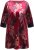 Ulla Popken Velvet Peacock Feather 3/4 Sleeve Tunic Blouse Wine Red - T-shirts - 