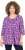 Ulla Popken Snowflake Print 3/4 Sleeve A-Line Tee Dark Purple - Bedrukte T-shirts voor dames - 