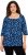 Ulla Popken Scribble Print Square Neck 3/4 Sleeve Tee Navy - Bedrukte T-shirts voor dames - 