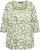 Ulla Popken Scribble Print Square Neck 3/4 Sleeve Tee Sage Green - Bedrukte T-shirts voor dames - 