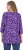 Ulla Popken Scribble Print Square Neck 3/4 Sleeve Tee Violet - Bedrukte T-shirts voor dames - 