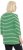 Ulla Popken Striped 3/4 Sleeve A-Line Tee Apple Green - T-shirts - 