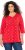 Ulla Popken Minimal Floral Print 3/4 Sleeve Tee Neon Red - Bedrukte T-shirts voor dames - 