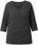 Ulla Popken Glitter Stripe 3/4 Sleeve Tee Anthracite - Bedrukte T-shirts voor dames - 