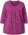 Ulla Popken Pleated Floral Print 3/4 Sleeve Tee Raspberry - Bedrukte T-shirts voor dames - 