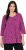 Ulla Popken Pleated Floral Print 3/4 Sleeve Tee Raspberry - Bedrukte T-shirts voor dames - 