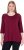 Ulla Popken Flower Epaulet 3/4 Sleeve Top Dark Cherry Red - Bedrukte T-shirts voor dames - 