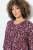 Ulla Popken Ribbon Print 3/4 Sleeve Asymmetric Tee Plum - Bedrukte T-shirts voor dames - Bedrukte T-shirts voor Dames