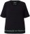 Ulla Popken Classic Fit Half-Sleeve Crew Neck T-shirt With Hem Inscription Black - Bedrukte T-shirts voor dames - 